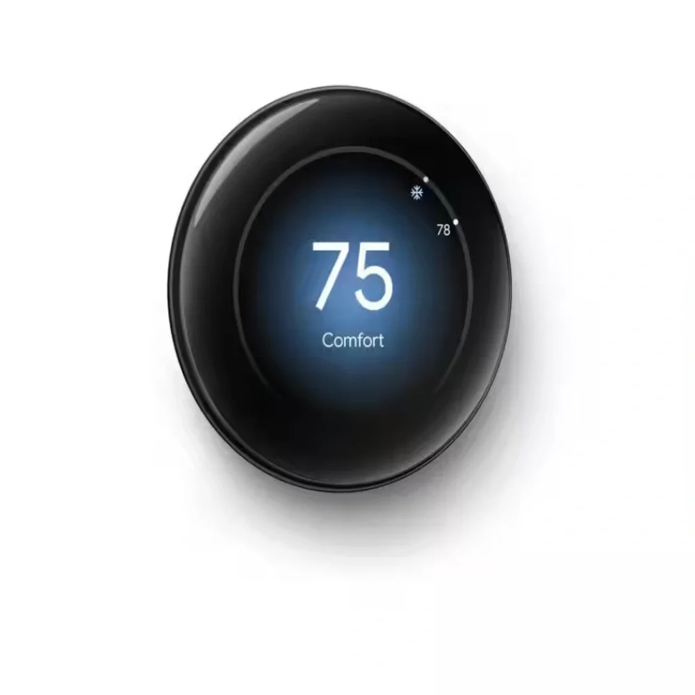 Google Nest Thermostat (Black) with Temperature Sensor